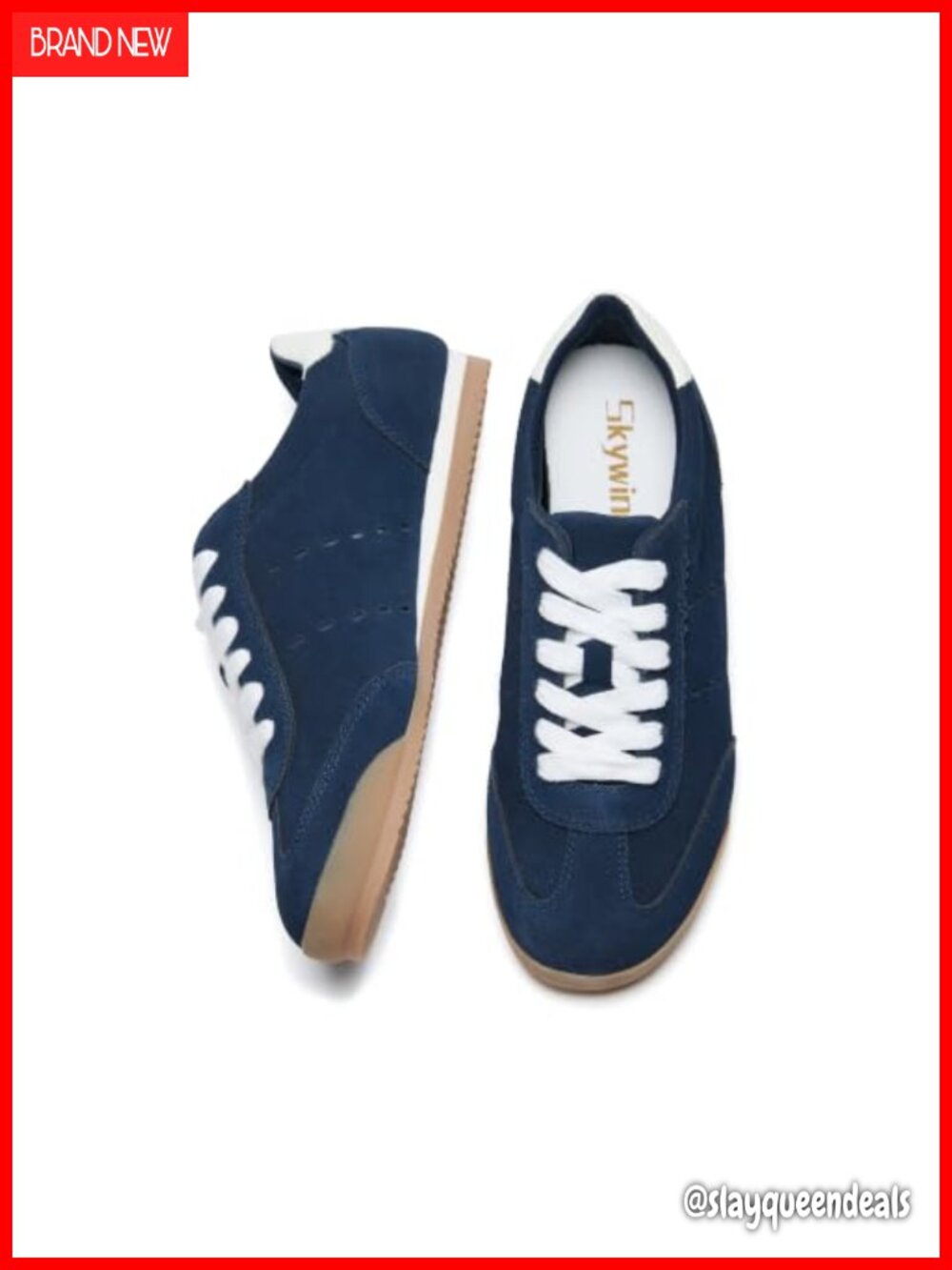 Genuine Suede Leather Sneakers Lightweight Retro Low Profile Lace-Up Walking